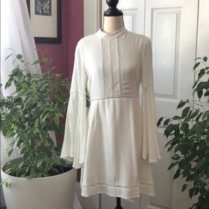 White dress with bell sleeves